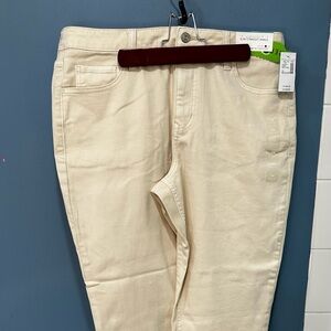 Maurices Slim Straight Ankle Pants - Cream